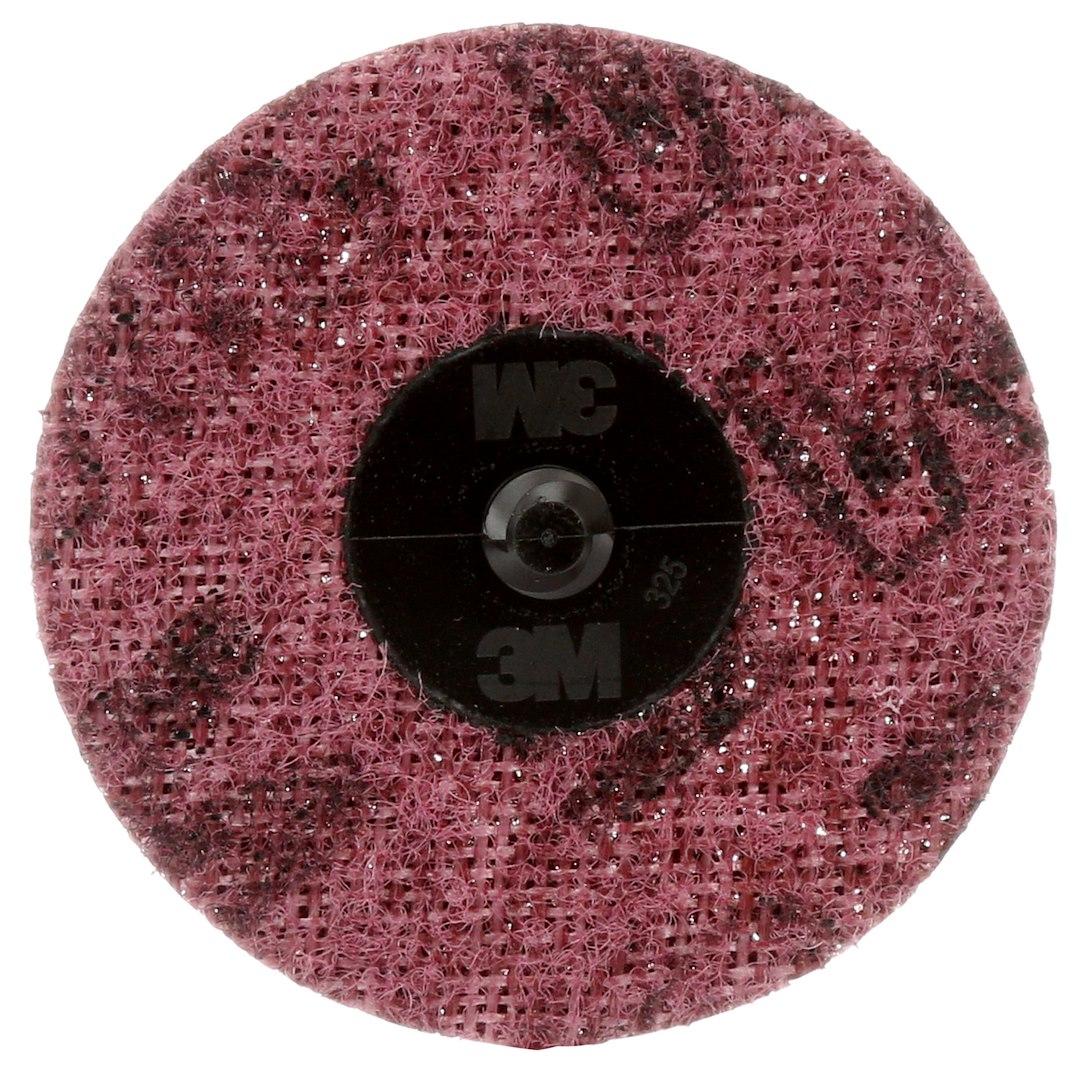 3M 07486 RLC SRF COND DSC 3MED25B, Used For Cleaning And Finishing On All Metals For Removal Of Light Rust/ Oxides/ Coatings; Abrasive Disc; 3 Inch Diameter; Medium; Maroon; Aluminum Oxide; Roloc Quick Change Attachment System; Box Of 25 - The Twister Group Tools product