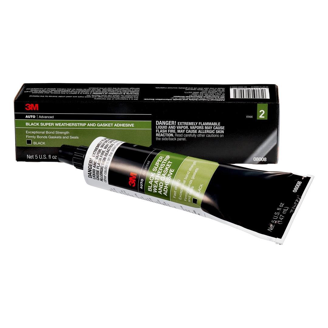 3M 08008 Black Super Weather-Strip Adhesive Tube, 5 Ounce - High quality product image showing 3M 08008 Black Super Weather-Strip Adhesive Tube, 5 Ounce details and features