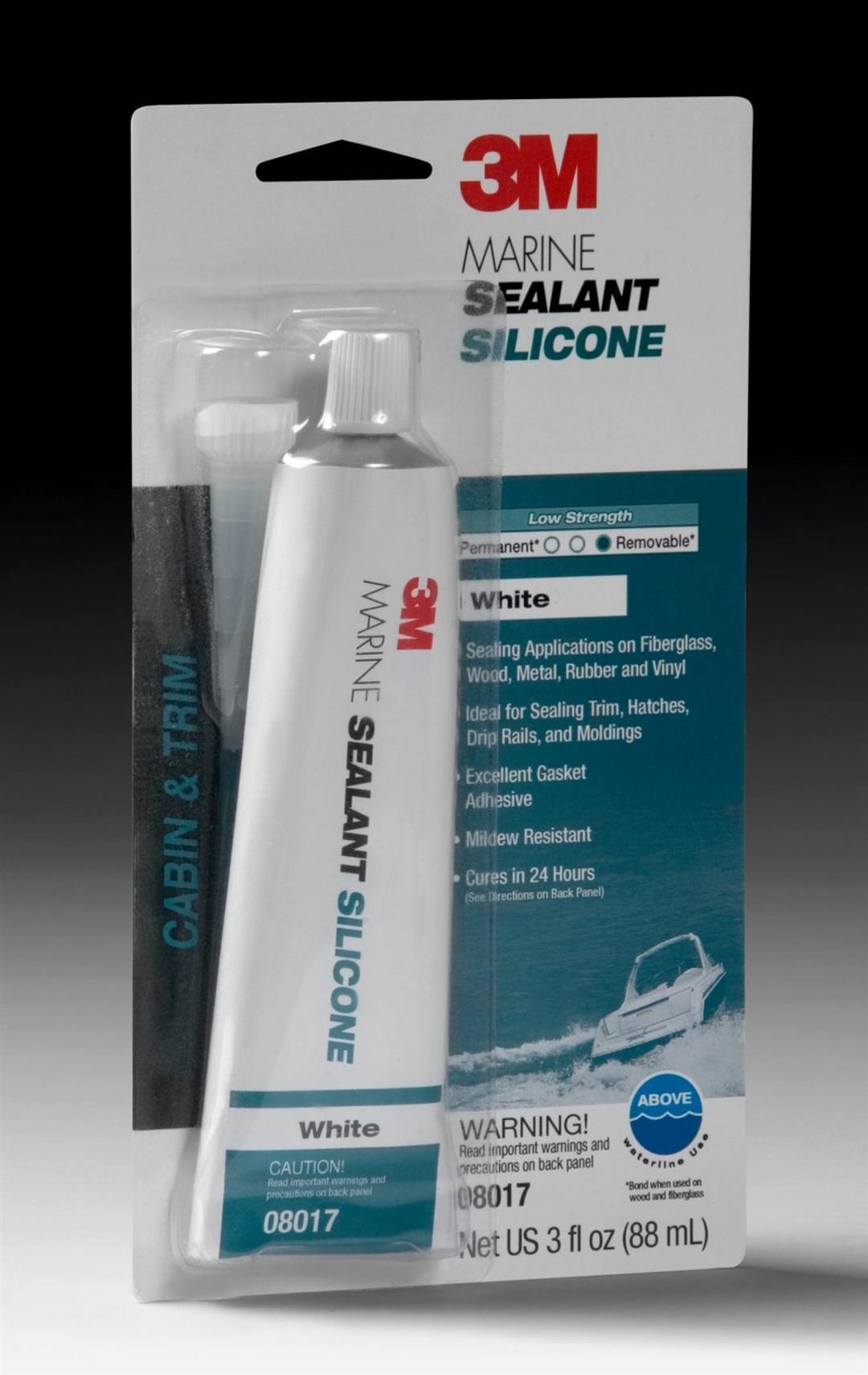 3M 08017 Marine Grade Silicone Sealant, PN0 White, 3 oz Tube - High quality product image showing 3M 08017 Marine Grade Silicone Sealant, PN0 White, 3 oz Tube details and features