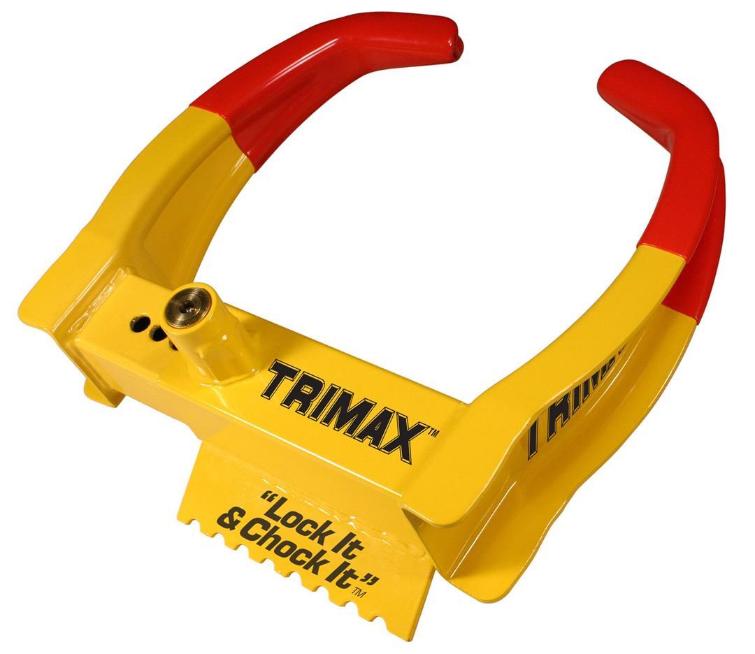 TRIMAX TCL65 Wheel Chock Lock, Yellow/Red, 7.25in - High quality product image showing TRIMAX TCL65 Wheel Chock Lock, Yellow/Red, 7.25in details and features