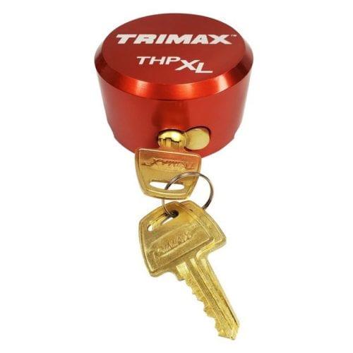 TRIMAX THPXLALRD RED ALUMINUM HOCKEY PUCKFT INTERNAL, Used For Gates/ Trucks And Heavy Duty Security Hasps; Key Type; 3/8 Inch Shackle Diameter; 2-7/8 Inch Diameter Lock Body; Red; Aluminum; With 3 Keys