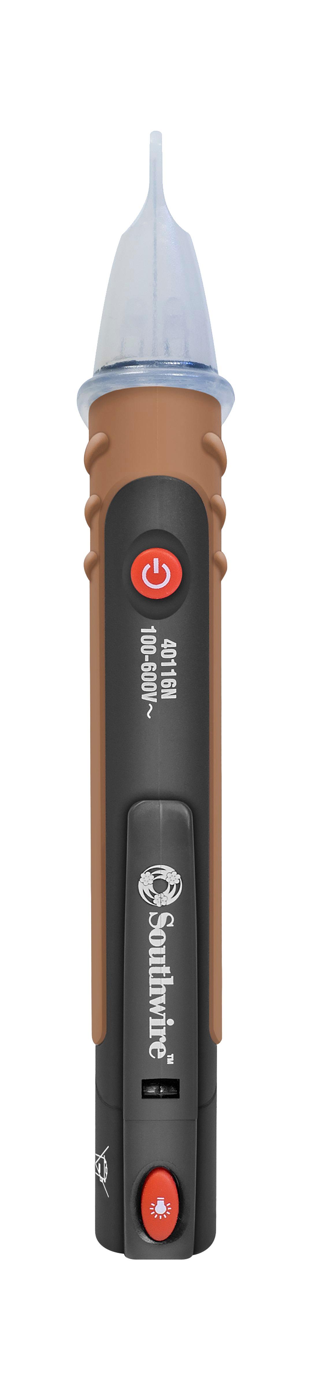 SOUTHWIRE 40116N NC VOLTAGE DETECTOR 100-600V, Green LED/ Red LED Display; 100 To 600 Volt AC Current; 50/60 Hertz; 14 Degree F to 140 Degree F Storage/ 32 Degree F to 104 Degree F Operating Temperature; Thinner Probe Tip - High quality product image showing SOUTHWIRE 40116N NC VOLTAGE DETECTOR 100-600V, Green LED/ Red LED Display; 100 To 600 Volt AC Current; 50/60 Hertz; 14 Degree F to 140 Degree F Storage/ 32 Degree F to 104 Degree F Operating Temperature; Thinner Probe Tip details and features