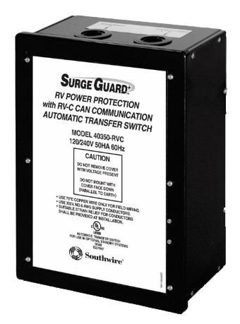 SOUTHWIRE 40350RVC3 50AMP SURGE GUARD AUTOMATIC TRANSFE, RVC Compatible With Full RV Power Protection; 120/ 240 Volts; 50 Amp; 60 Hz
