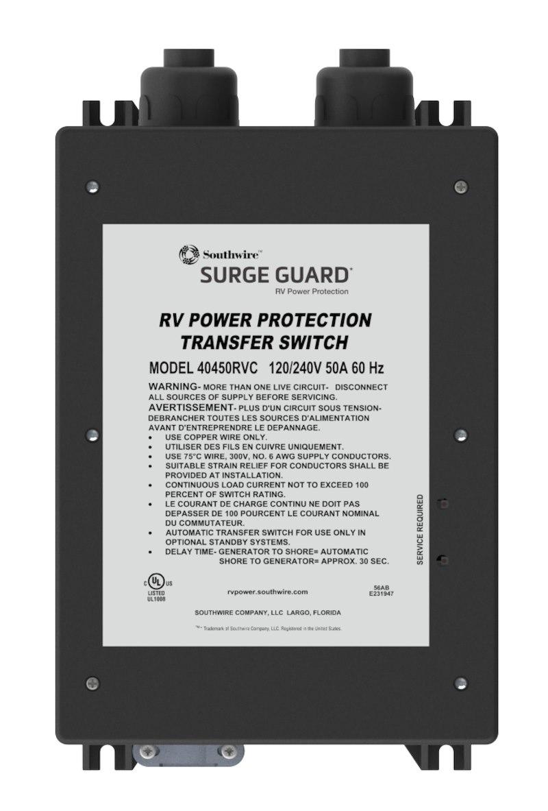 SOUTHWIRE 40450RVC3 Power Transfer Switch; Transfer Power Between Shore And RV Generator
