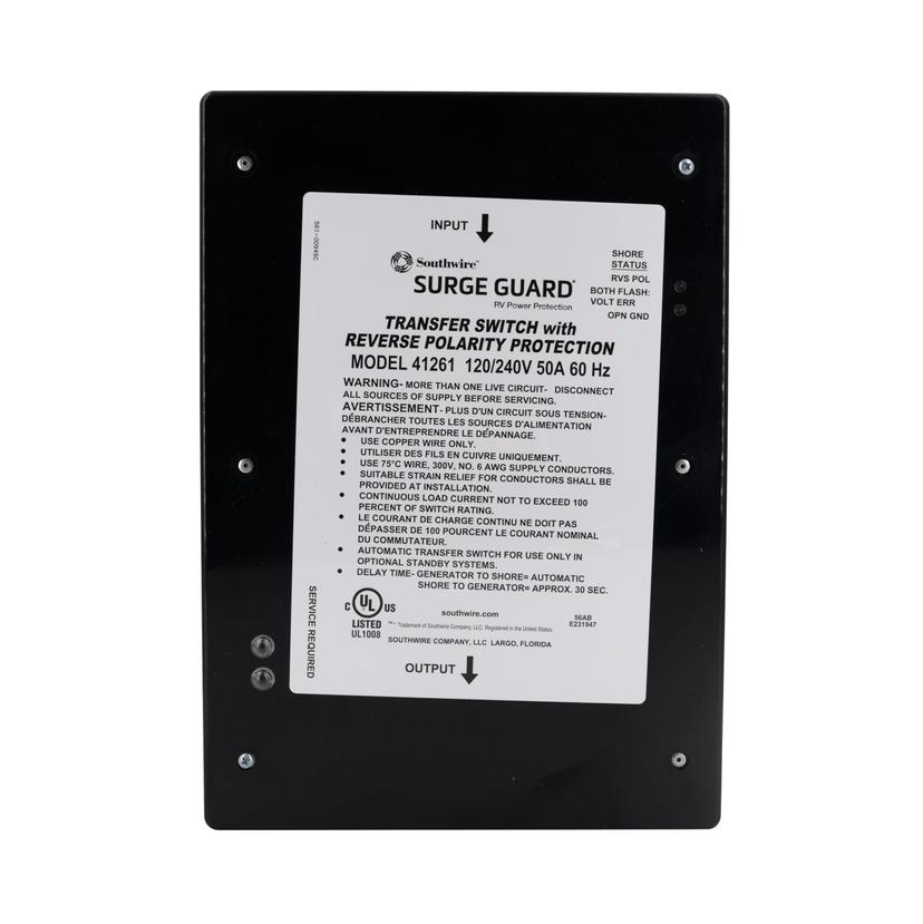 SOUTHWIRE 41261-011 Entry Level 50A Surge Guard Reverse Polarity Transfer Switch