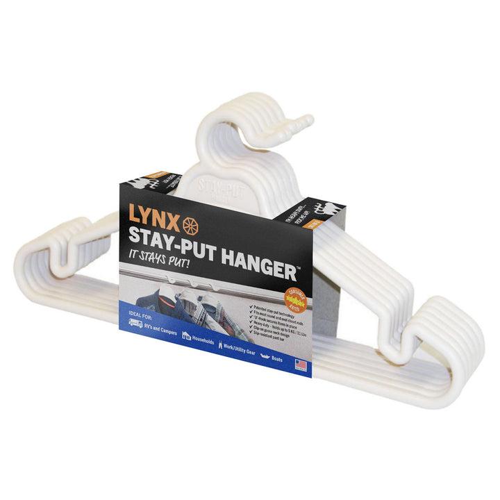 TRI-LYNX 1200W Lynx Stay-Put Hanger (6 pack), White