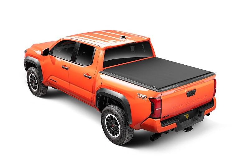 TRUXEDO 1456101 Tonneau Cover; PRO X15; Soft Roll-Up Hook And Loop; Lockable Using Tailgate Handle Lock; Black Matte; Woven Fabric For 2024-2025 Toyota Tacoma