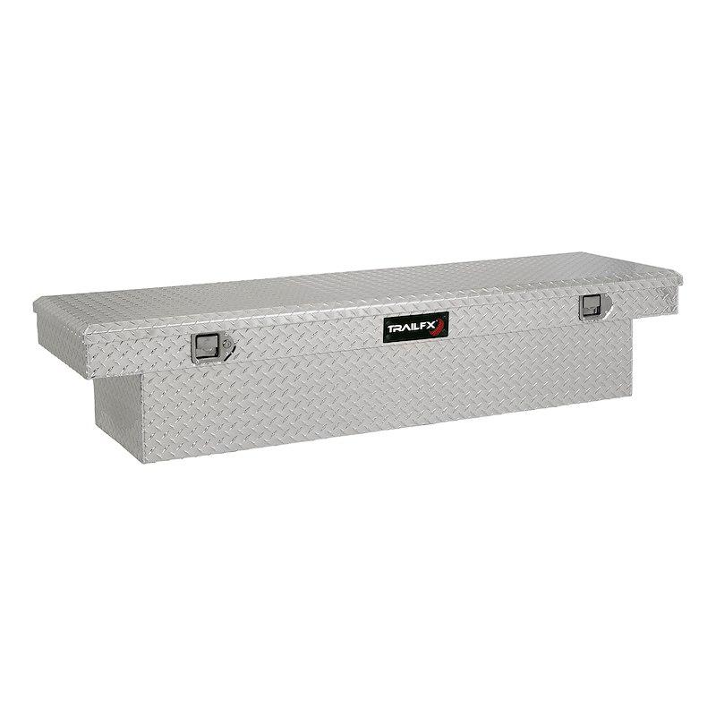 TRAILFX 110701 Tool Box; Crossover Standard; Single Lid With Struts; Diamond Tread; Bright; Polished 16 Gauge Aluminum; 19-1/4 Inch Length x 69 Inch Width x 13-1/2 Inch Height; 8.8 Cubic Foot Capacity; With Plastic Tray - The Twister Group Tools product