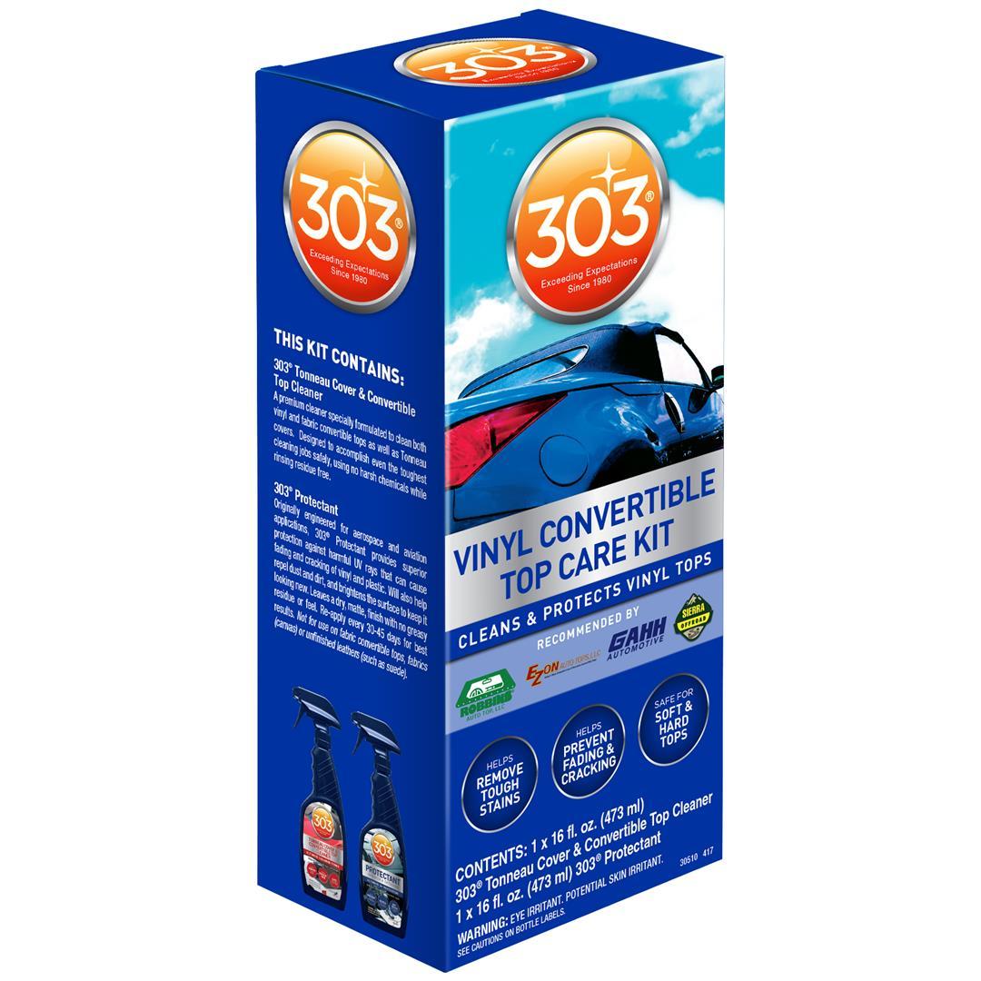 303 30510 Convertible Vinyl Top Cleaning and Care Kit - Cleans And Protects Vinyl Tops - Includes Tonneau Cover And Convertible Top Cleaner 16 fl. oz. + Automotive Protectant 16 fl. oz Blue - High quality product image showing 303 30510 Convertible Vinyl Top Cleaning and Care Kit - Cleans And Protects Vinyl Tops - Includes Tonneau Cover And Convertible Top Cleaner 16 fl. oz. + Automotive Protectant 16 fl. oz Blue details and features
