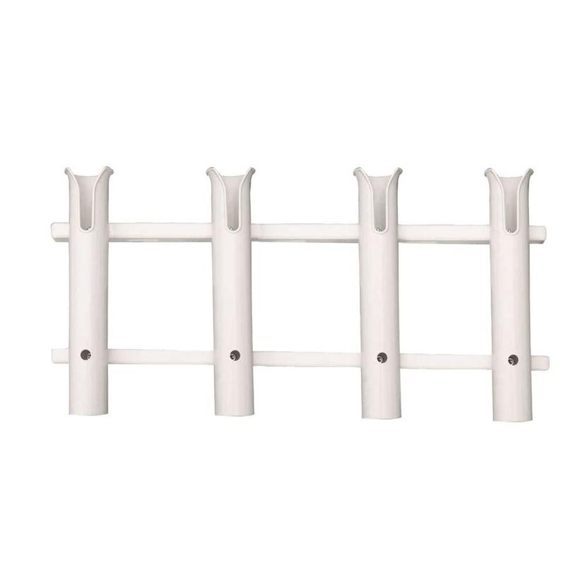TACO P03-064W Delux Rod Holder/Tackle Rack, 4-Rod, Polyethylene, White
