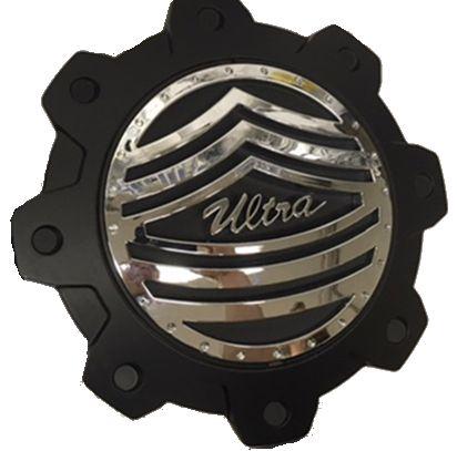 ULTRA A89-9855B-SARGE Wheel Center Cap; Fits Ultra Motorsports 195/ 198/ 237/ 238 Series Wheels; 5 x 127 Millimeter/ 5 x 5.00 Inch/ 5 x 135 Millimeter/ 5 x 5.31 Inch Bolt Pattern; Closed Style; Satin; Black; Plastic; Bolt On; Single