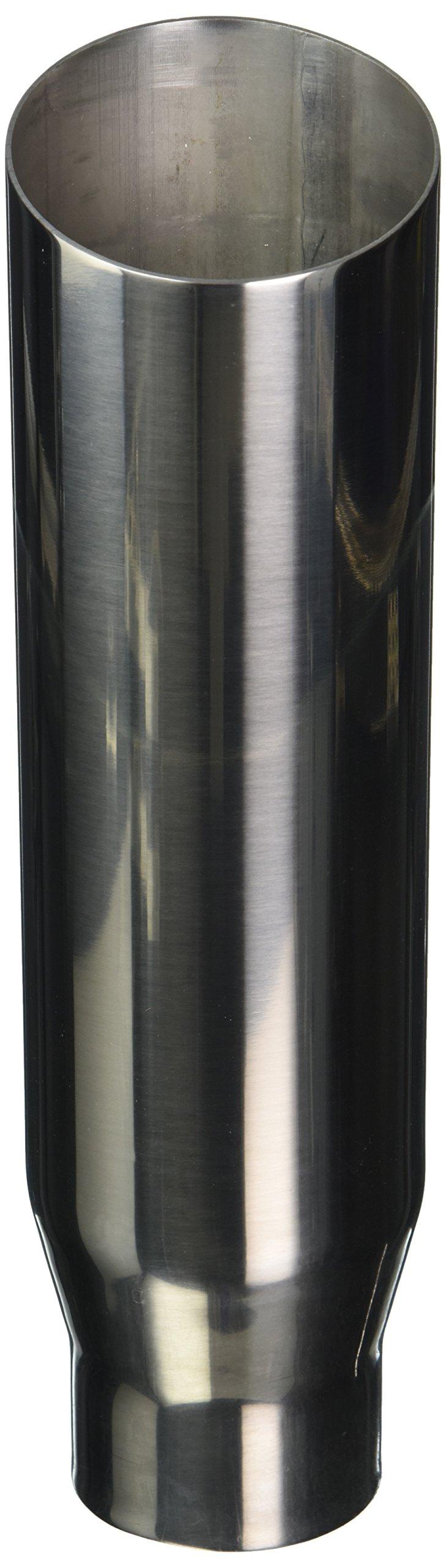 VIBRANT 1558 Exhaust Tip, Weld-On, 3 in Inlet, 4 in Round Outlet, 20 in Long, Single Wall, Cut Edge, Angled Cut, Stainless, Polished, Each - High quality product image showing VIBRANT 1558 Exhaust Tip, Weld-On, 3 in Inlet, 4 in Round Outlet, 20 in Long, Single Wall, Cut Edge, Angled Cut, Stainless, Polished, Each details and features