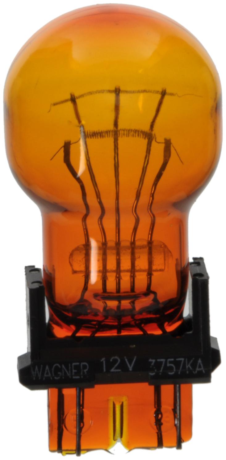 WAGNER 3757NALL Turn Signal Light Bulb; Long Life; OE Replacement; 3757; Miniature Lamp; Natural Amber; Single; Boxed - High quality product image showing WAGNER 3757NALL Turn Signal Light Bulb; Long Life; OE Replacement; 3757; Miniature Lamp; Natural Amber; Single; Boxed details and features