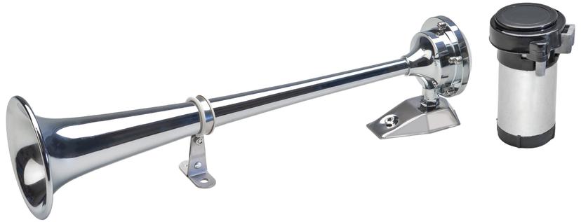 WOLO 145 Sea Alert Chrome Plated Trumpet Horn - 12 Volt, High Tone