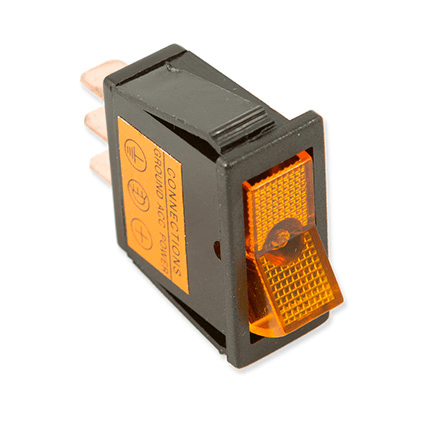 WIRTHCO 20531 On/Off Illuminated Amber Rocker-Fits 12 X 30Mm Slot-20A - The Twister Group Tools product