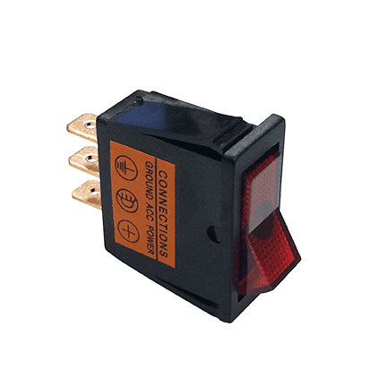 WIRTHCO 20532 On/Off Illuminated Red Rocker Switch Fits 12 X 30Mm Slot 20A - High quality product image showing WIRTHCO 20532 On/Off Illuminated Red Rocker Switch Fits 12 X 30Mm Slot 20A details and features