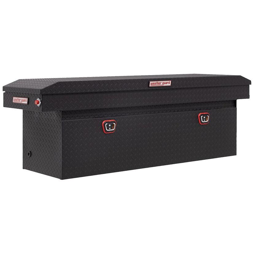 WEATHER GUARD 123-52-04 SADDLE BOX, Crossover; Single Lid; Powder Coated; Textured Matte Black; Aluminum; 20 Inch Length x 72 Inch Width x 24 Inch Height; 15 Cubic Feet Capacity