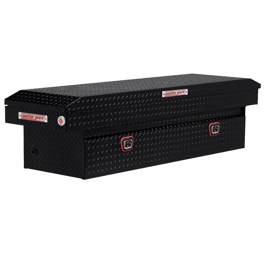 WEATHER GUARD 127-5-04 Tool Box; Crossover; Single Lid; Powder Coated; Gloss Black; Aluminum; 20 Inch Length x 72 Inch Width x 18 Inch Height; 11 Cubic Feet Capacity; Standard Profile - The Twister Group Tools product