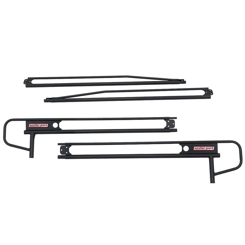 WEATHER GUARD 1275-52-02 FULL SIZE STEEL TRUCK RACK 1 000LB., 1000 Pound Capacity; Stake Pocket Mount; Multi Fit; 34-3/4 Inch Height; Powder Coated; Matte Black; Steel