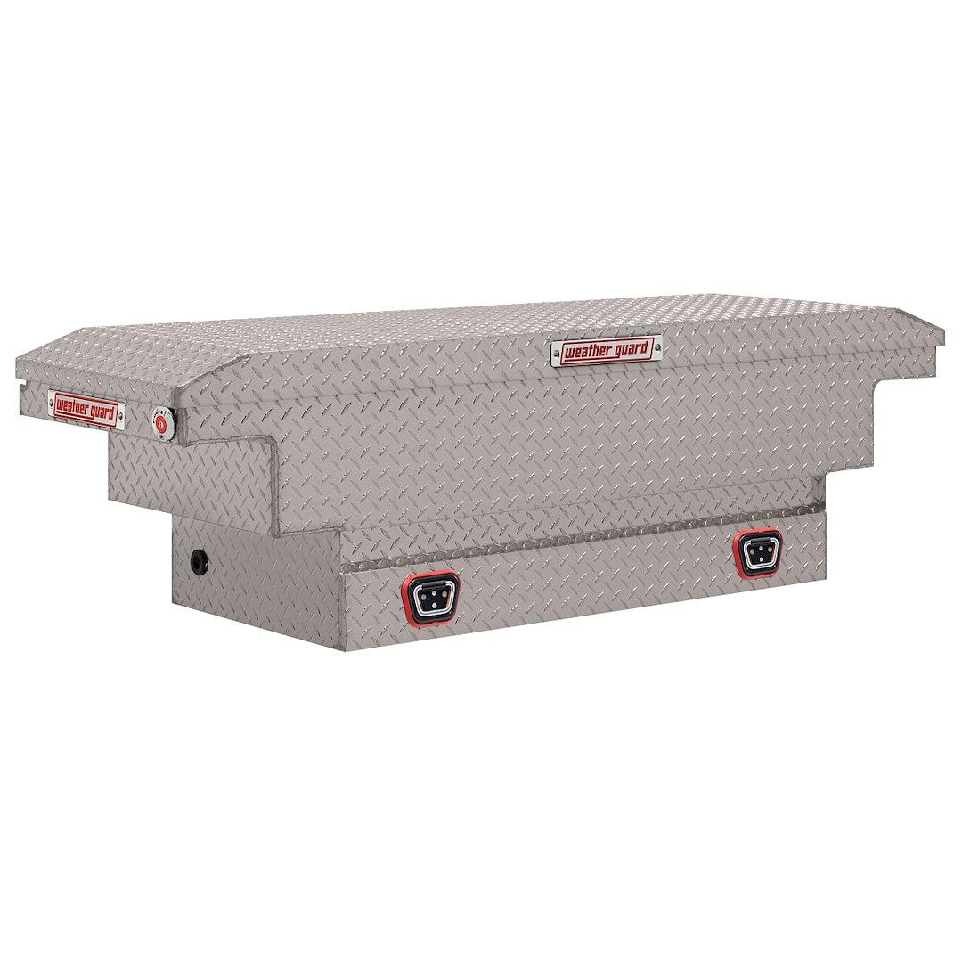 WEATHER GUARD 131-0-04 SADDLE BOX, Crossover; Low Profile; Single Lid; Powder Coated; Clear; Aluminum; 20 Inch Length x 62 Inch Width x 18 Inch Height; 8 Cubic Feet Capacity - The Twister Group Tools product