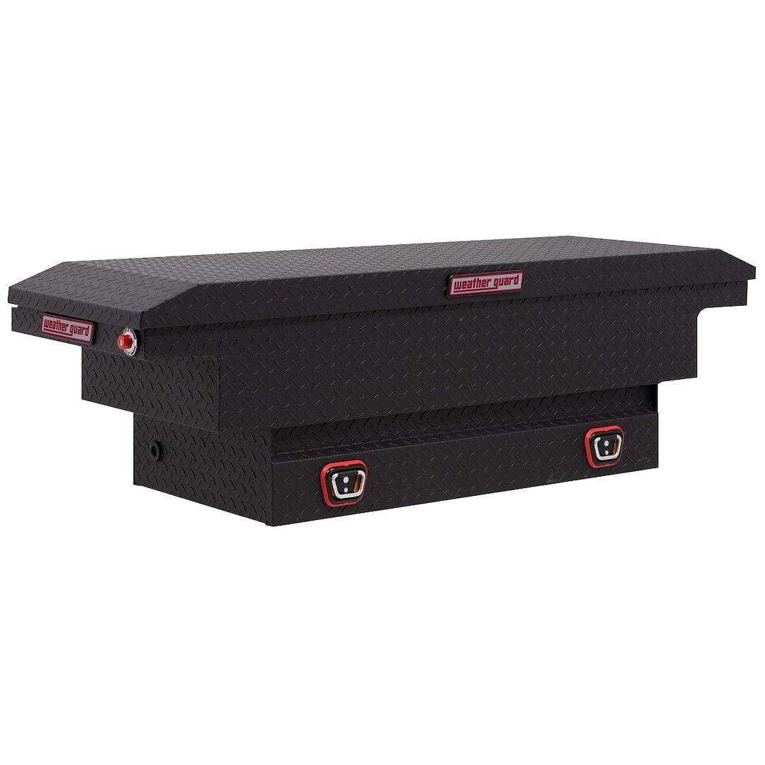 WEATHER GUARD 131-52-04 SADDLE BOX, Crossover; Low Profile; Single Lid; Powder Coated; Textured Matte Black; Aluminum; 20 Inch Length x 62 Inch Width x 18 Inch Height; 8 Cubic Feet Capacity - The Twister Group Tools product