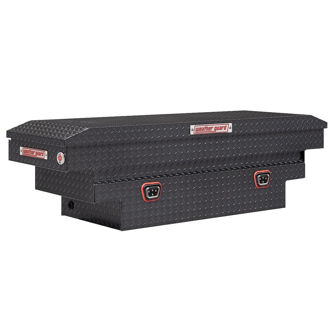 WEATHER GUARD 137-6-04 SADDLE BOX, Crossover; Single Lid; Powder Coated; Gunmetal Gray; Aluminum; 20 Inch Length x 62 Inch Width x 18 Inch Height; 9 Cubic Feet Capacity - The Twister Group Tools product