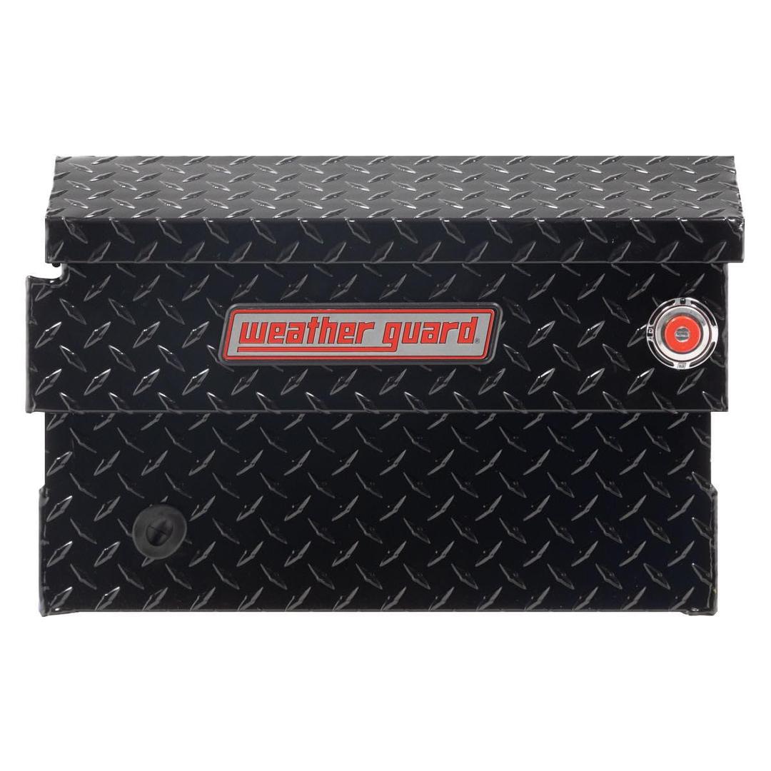WEATHER GUARD 154-5-03 Model Saddle Box, Aluminum, Compact, Gloss Black, 6.0 cu ft - The Twister Group Tools product