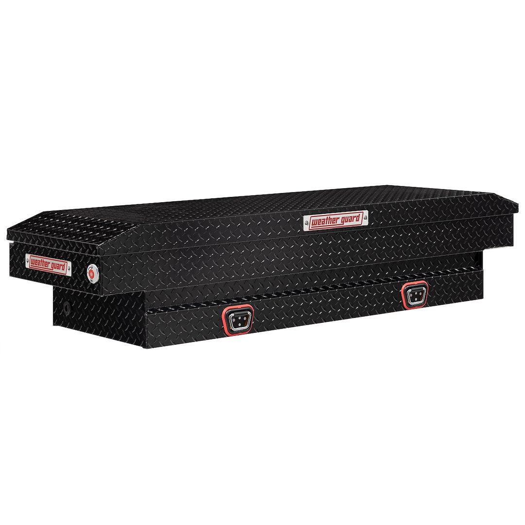 WEATHER GUARD 154-5-04 SADDLE BOX, Crossover; Single Lid; Powder Coated; Gloss Black; Aluminum; 20 Inch Length x 62 Inch Width x 13 Inch Height; 7 Cubic Feet Capacity - The Twister Group Tools product