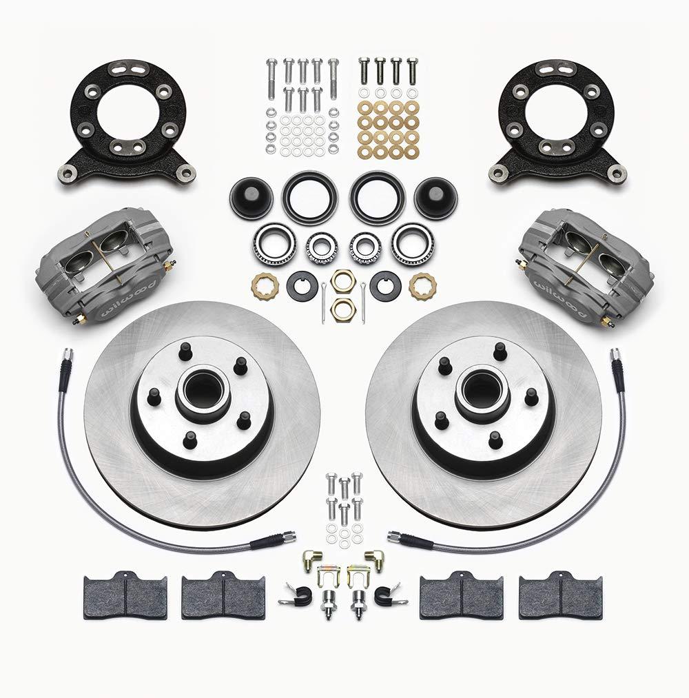 WILWOOD 140-13476 Brake System, Classic Series, Dynalite, Front, 4 Piston Caliper, 11.30 in Solid Rotor, Offset, Aluminum, Gray, Various Ford 1965-70, Kit - High quality product image showing WILWOOD 140-13476 Brake System, Classic Series, Dynalite, Front, 4 Piston Caliper, 11.30 in Solid Rotor, Offset, Aluminum, Gray, Various Ford 1965-70, Kit details and features