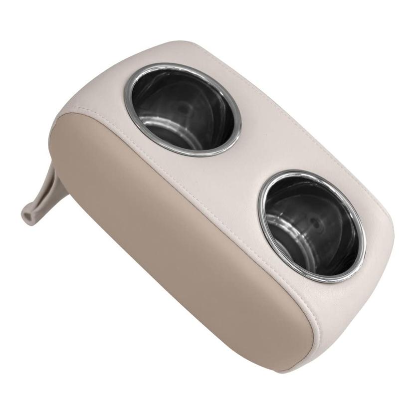 WISE 3059-1884 Pontoon Double Drink Holder with Stainless Steel Cup Holders, Platinum / Mocha Java