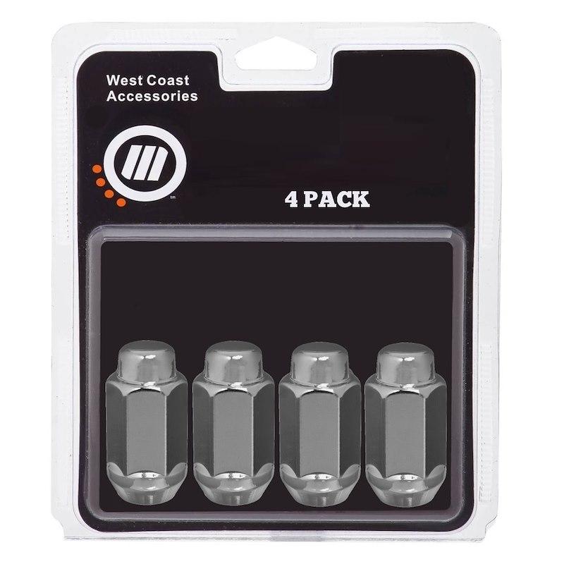 WC WHEEL W4-7896L Lug Nut; 9/16 Inch x 18 Thread Size; 60 Degree Conical; Acorn Extra Long; 1.90 Inch/ 48.2 Millimeter Overall Length; 7/8 Inch Hex Size; Chrome Plated; Steel; Pack Of 4