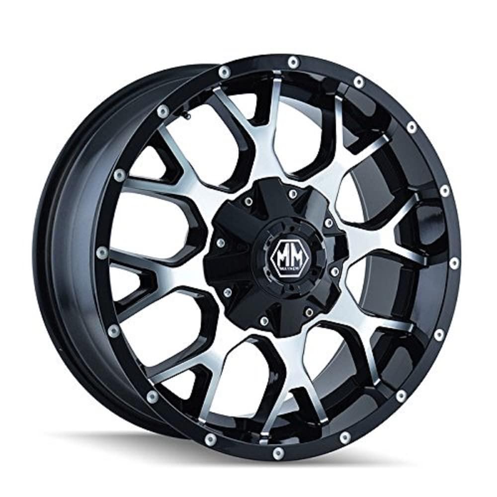 MAYHEM 8015-2937B18 Warrior 8015 Black Wheel with Machined Face (20x9 INCH/12x139.7mm) - High quality product image showing MAYHEM 8015-2937B18 Warrior 8015 Black Wheel with Machined Face (20x9 INCH/12x139.7mm) details and features