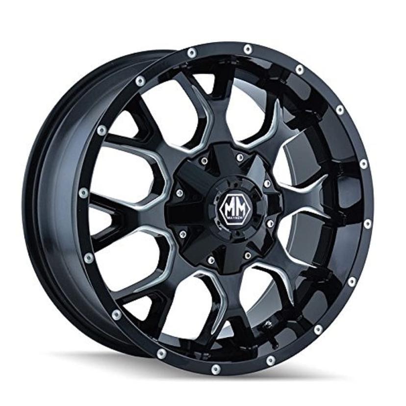 MAYHEM 8015-7937M18 Warrior 8015 Black Wheel with Milled Spokes (17x9 INCH/12x139.7mm)