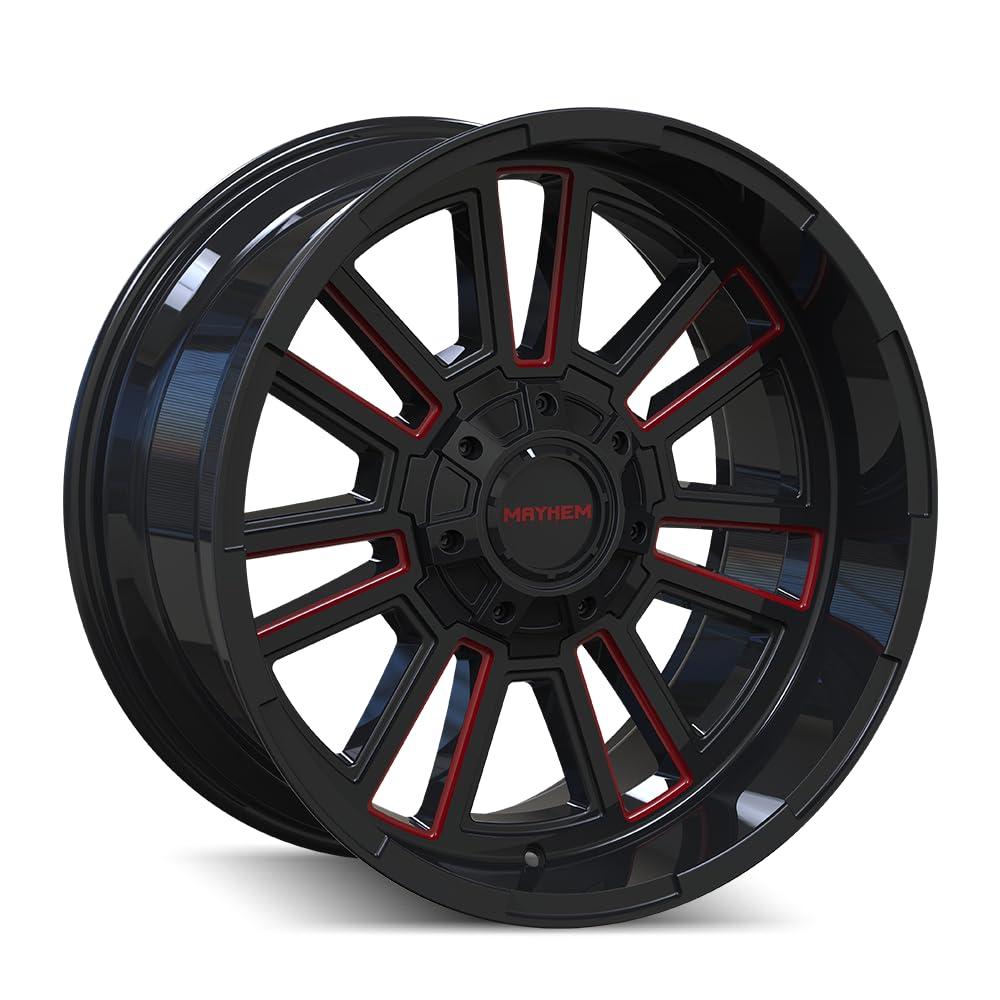 MAYHEM 8115-2170BTR APOLLO 8115 GLOSS BLACK MILLED PRISM RED MILLED 20-10 8-170 -19MM 125.2MM - High quality product image showing MAYHEM 8115-2170BTR APOLLO 8115 GLOSS BLACK MILLED PRISM RED MILLED 20-10 8-170 -19MM 125.2MM details and features
