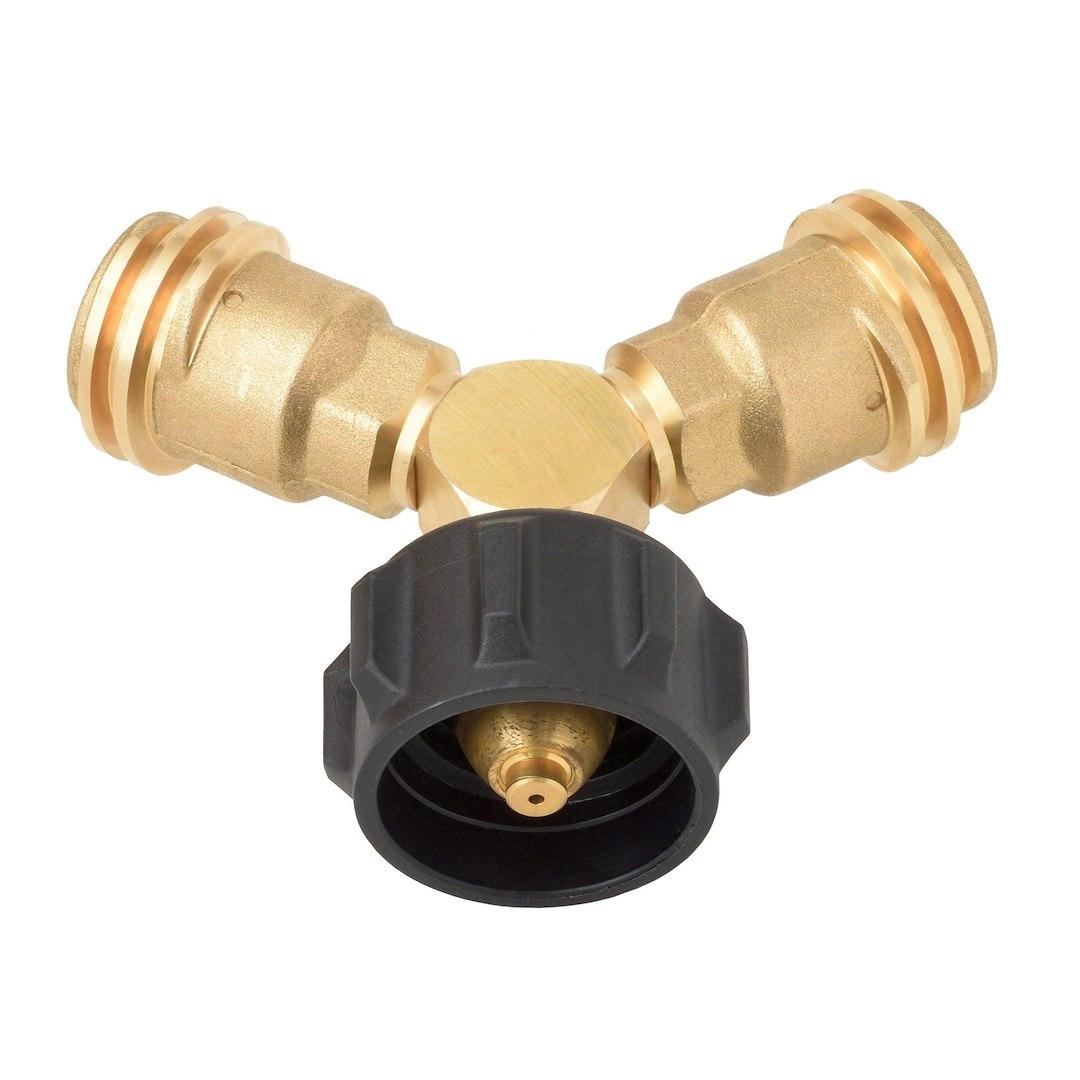 FLAME KING AB225 Y-SPLITTER VALVE, Y-Splitter Valve; Allows Connection Of Additional Appliances; Brass - High quality product image showing FLAME KING AB225 Y-SPLITTER VALVE, Y-Splitter Valve; Allows Connection Of Additional Appliances; Brass details and features