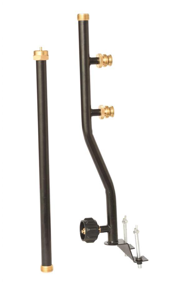 FLAME KING FKDP2PC FK-DP2PC 3 Outlet Adapter 20 to 1LB Propane Distribution Post Pole Tree Stem Stand for Stove, Lanterns, and Camping, Black - High quality product image showing FLAME KING FKDP2PC FK-DP2PC 3 Outlet Adapter 20 to 1LB Propane Distribution Post Pole Tree Stem Stand for Stove, Lanterns, and Camping, Black details and features