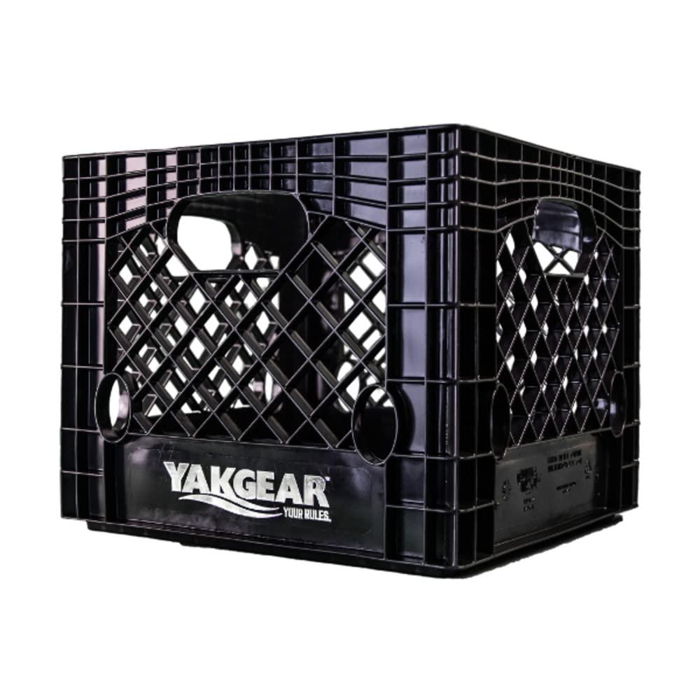 YAKGEAR BMC13 Kayak Crate; 13 Inch x 13 Inch; Black; Plastic; Square Angler Kit; Compatible For Rigging With All YakGear Crate Accessories With the Build A Crate Series - High quality product image showing YAKGEAR BMC13 Kayak Crate; 13 Inch x 13 Inch; Black; Plastic; Square Angler Kit; Compatible For Rigging With All YakGear Crate Accessories With the Build A Crate Series details and features