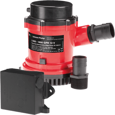 JOHNSON PUMP 01674-001 HD Bilge Pump 1600 GPH w/Ult. Switch 12V
