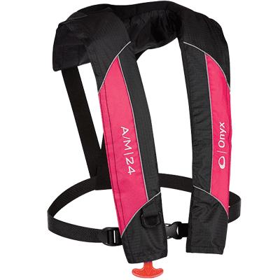 ONYX 132000-105-004-14 A/M-24 Auto/Manual Life Jacket, Pink - High quality product image showing ONYX 132000-105-004-14 A/M-24 Auto/Manual Life Jacket, Pink details and features