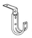 ERICO CAT12AB J-hook -3/4in. diameter loop 40bx with Angle bracket- 1/4in. mount