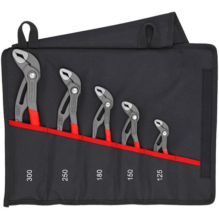 KNIPEX 001955S5 5 Pc Pliers Cobra Set In Tool Roll - The Twister Group Tools product