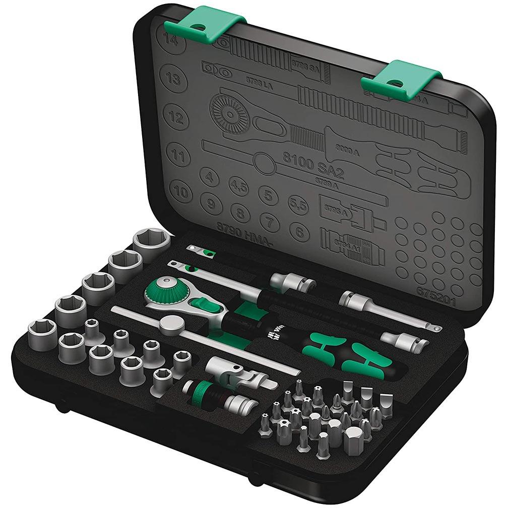 WERA 05003533001 Zyklop Metric 1/4 INCH Drive Speed Ratchet 42 Piece Set - Product image
