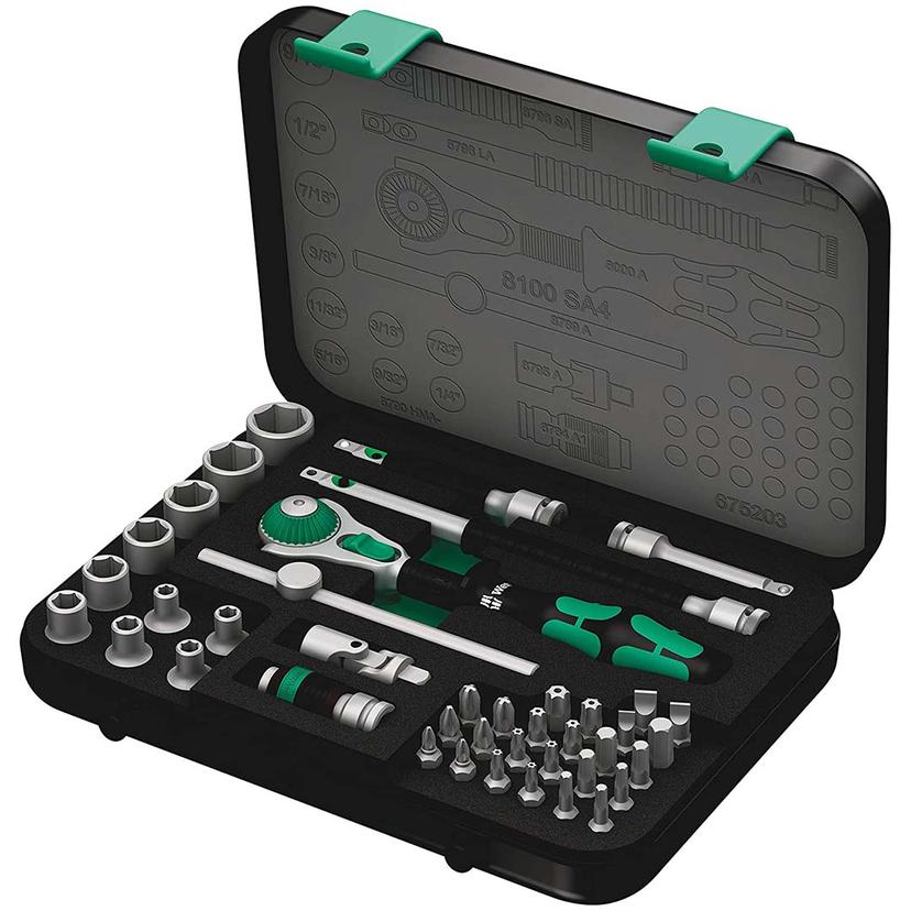WERA 05003535001 SAE 1/4- Drive Speed Ratchet Set (41-Piece Set)