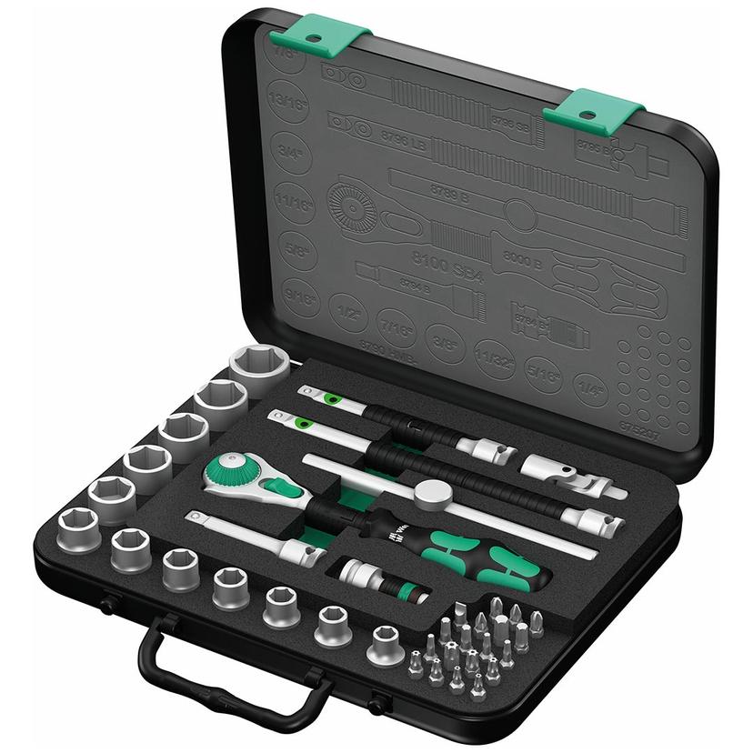 WERA 05003596001 SAE 3/8 INCH Drive Speed Ratchet Set (38-Piece Set)