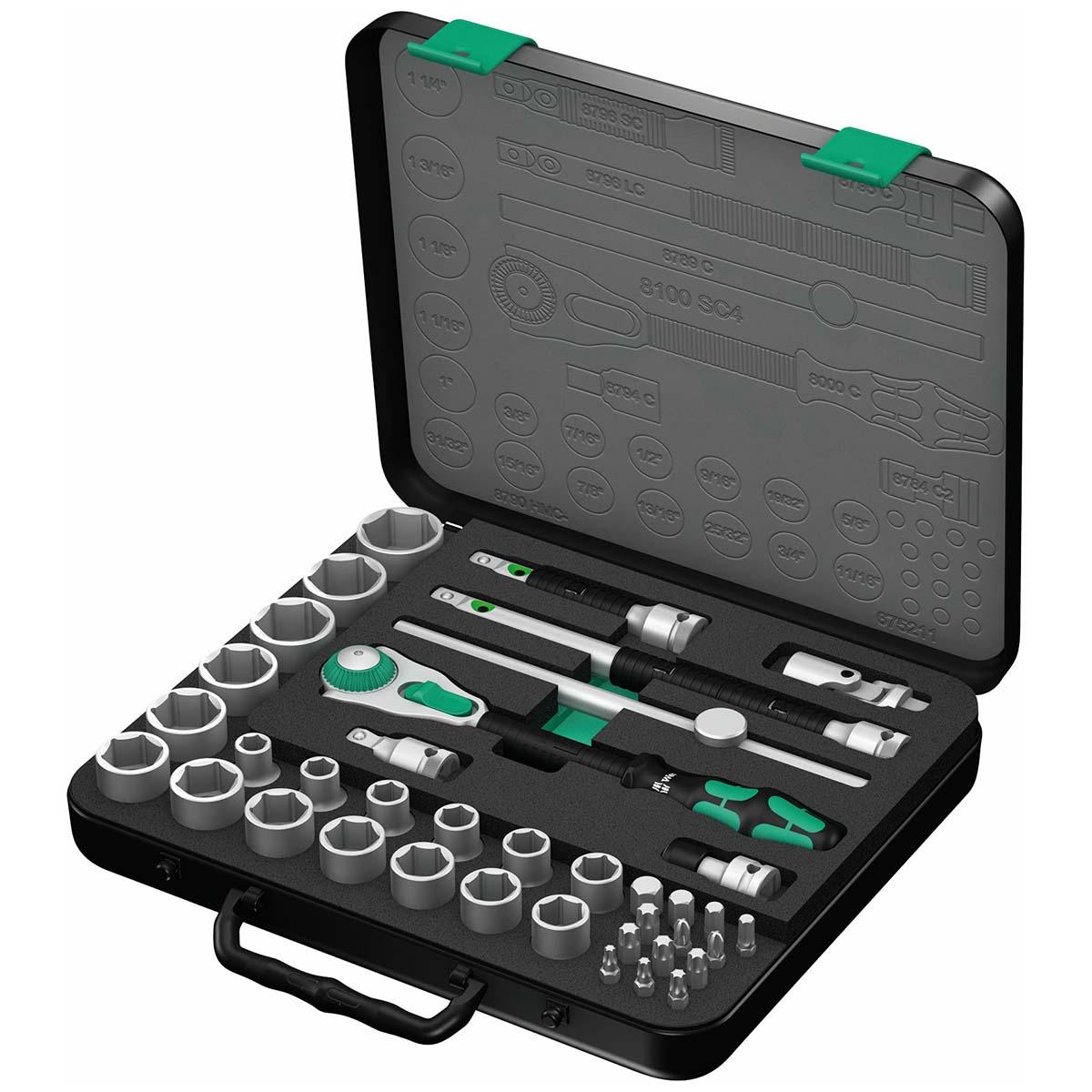 WERA 05003647001 Zyklop SAE Speed Ratchet Set - 1/2 INCH Drive (38-Piece Set) - Product image