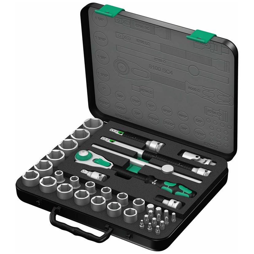 WERA 05003647001 Zyklop SAE Speed Ratchet Set - 1/2 INCH Drive (38-Piece Set)
