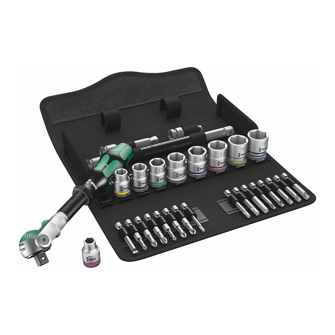 WERA 05004046001 8100 SB 6 ZYKLOP SPEED RATCHET SET 3/8 29 PCS RATCHET SET 3/8 DRIVE METRIC - High quality product image showing WERA 05004046001 8100 SB 6 ZYKLOP SPEED RATCHET SET 3/8 29 PCS RATCHET SET 3/8 DRIVE METRIC details and features