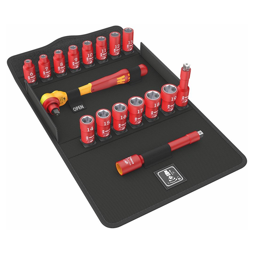 WERA 05004970001 Metric Insulated 3/8 INCH Wrench/Socket Set (17 Piece Set) - The Twister Group Tools product