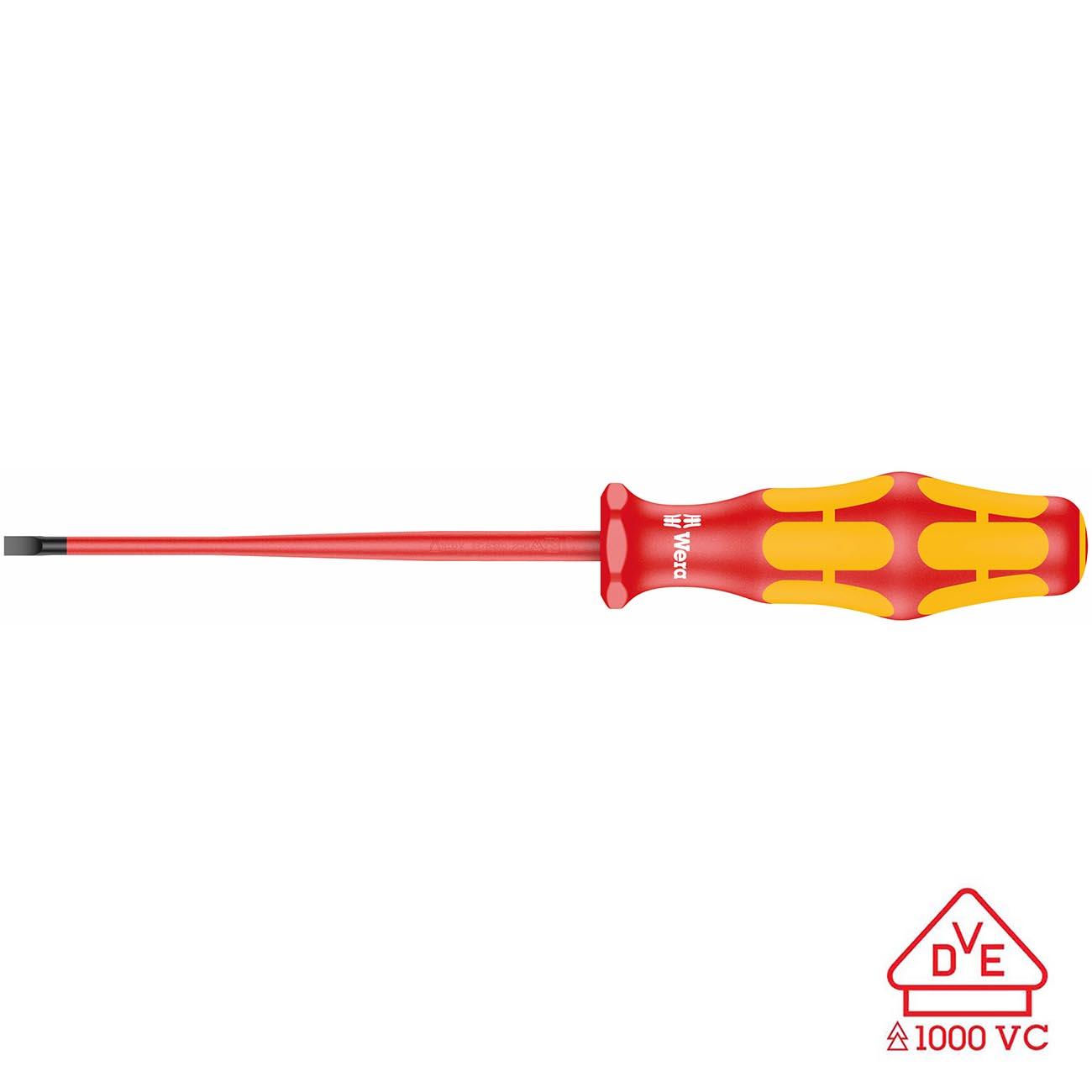 WERA 05006440001 VDE Insulated Screwdriver: Slotted 3.5mm (with Reduced Blade Diameter) - High quality product image showing WERA 05006440001 VDE Insulated Screwdriver: Slotted 3.5mm (with Reduced Blade Diameter) details and features