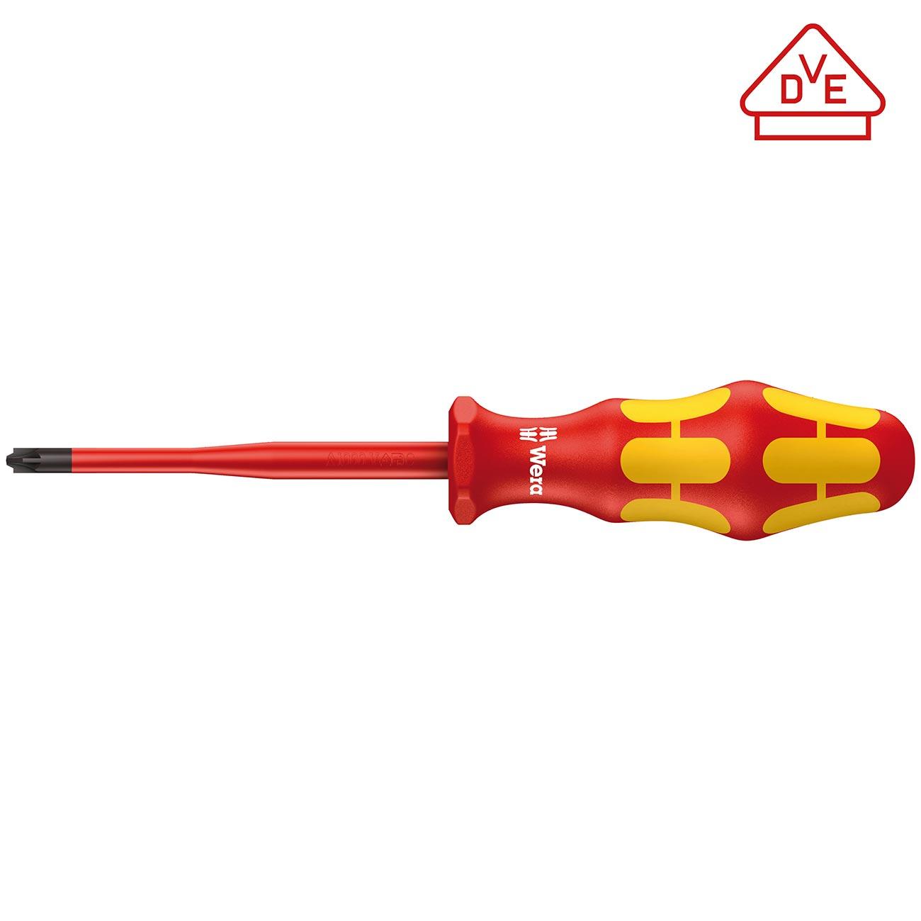 WERA 05006466001 VDE Insulated Screwdriver: PlusMinus PS# 2 x 100mm (Pozidriv/slotted) - High quality product image showing WERA 05006466001 VDE Insulated Screwdriver: PlusMinus PS# 2 x 100mm (Pozidriv/slotted) details and features